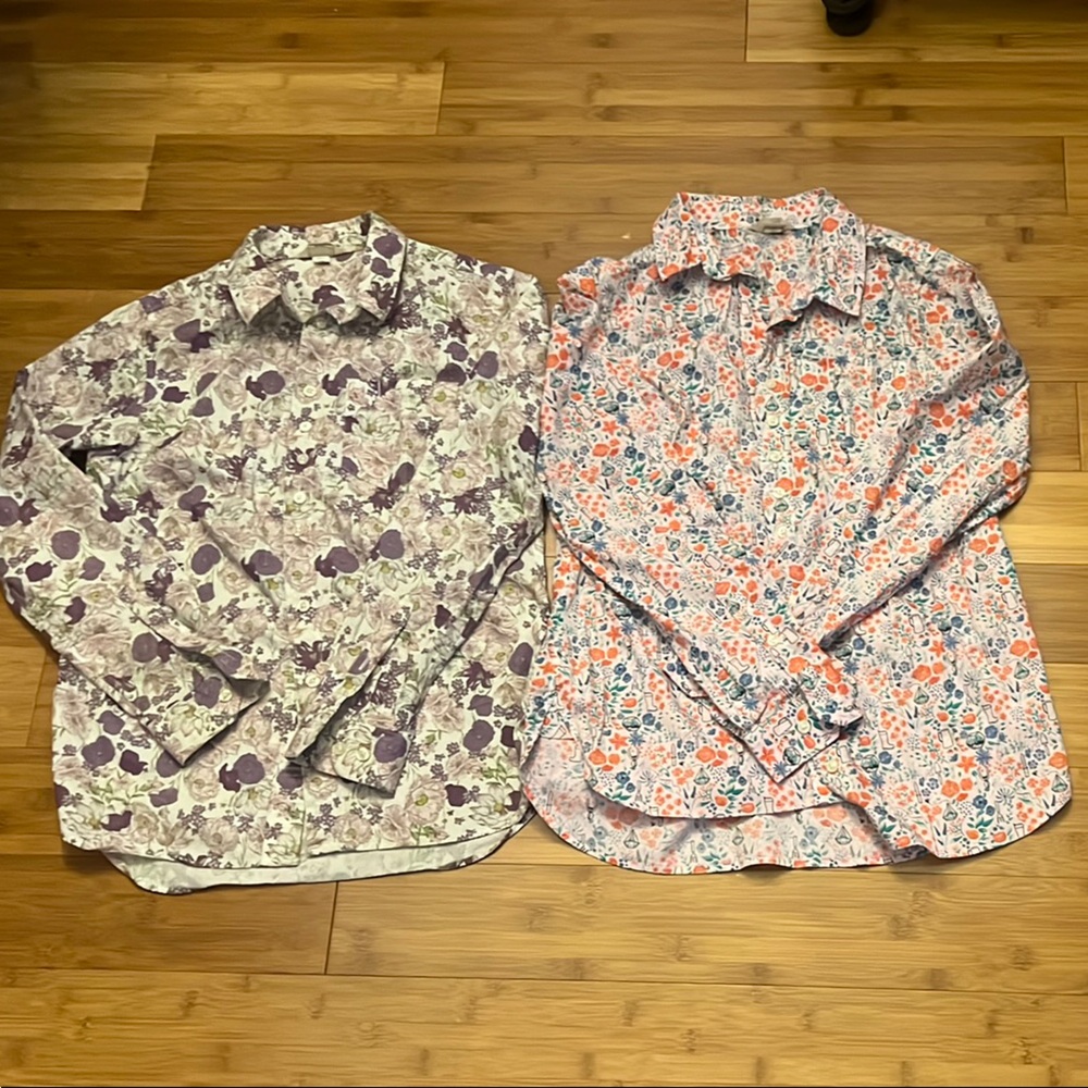 TWO Duluth Trading Co. Floral ShirtS
